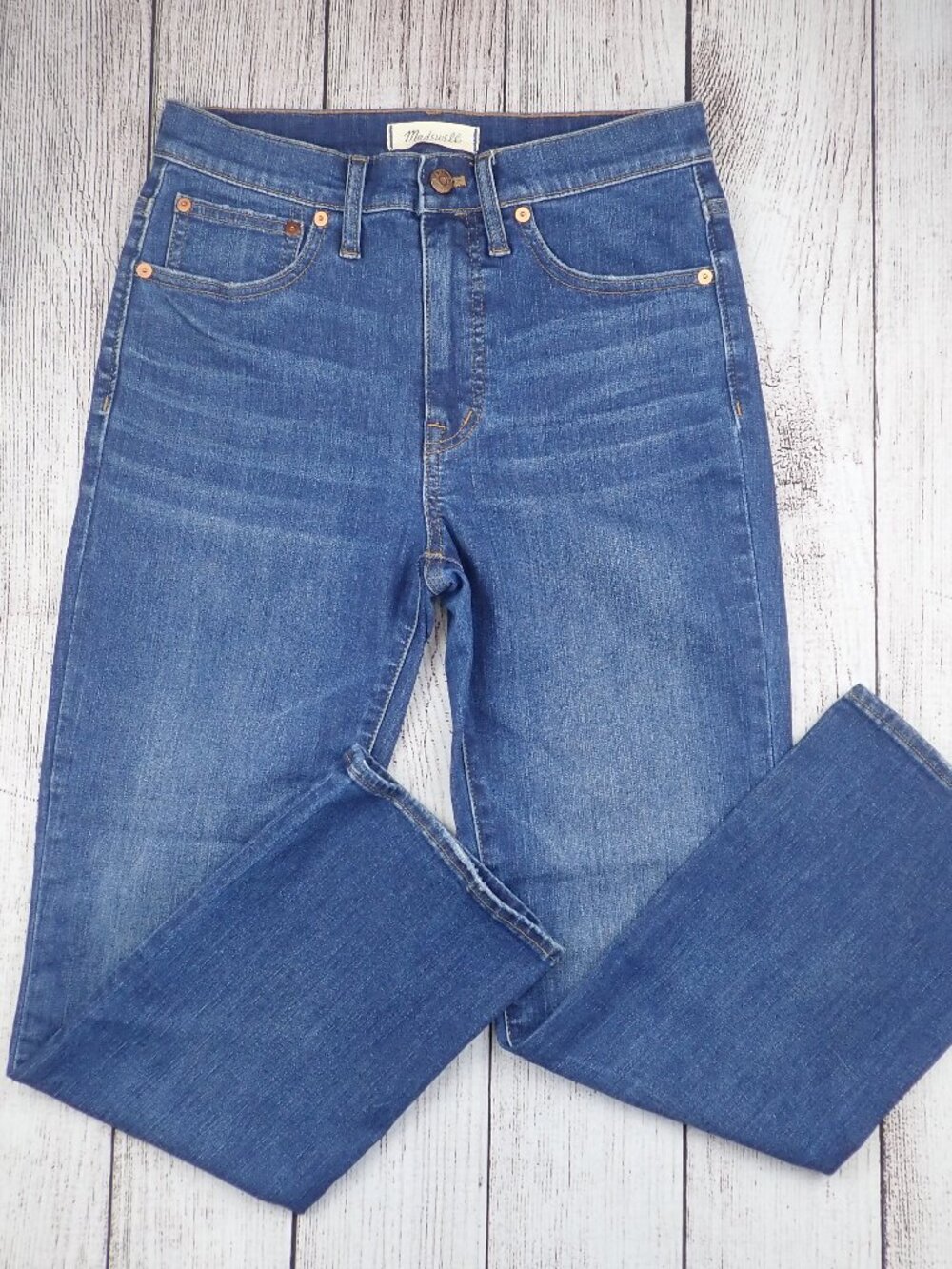 Madewell Cali Demi Boot Jeans Womens Size 27 Dark Blue Denim